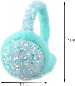 img 2 attached to Winter Ear Warmers For Girls And Women - LuckyBunny Knit Earmuffs With Sequins And Plush Lining For Cold Weather Outdoor Activities