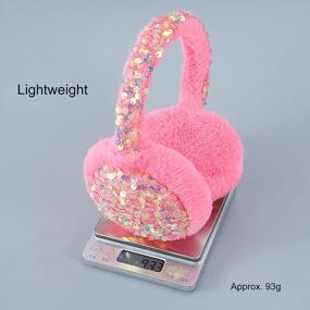 img 1 attached to Winter Ear Warmers For Girls And Women - LuckyBunny Knit Earmuffs With Sequins And Plush Lining For Cold Weather Outdoor Activities