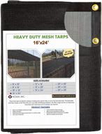 16' x 24' heavy duty black knitted mesh tarp with grommets - 60-70% shade protection for shade, greenhouse, garden, canopy, pool and dump truck cover logo
