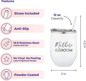 img 1 attached to Engraved Stainless Steel Insulated Wine Tumbler - Perfect Gift For Mother Of The Groom On Engagement Announcement!