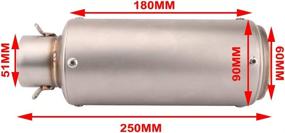 img 3 attached to Enhance your Ride with the Universal Motorcycle Slip-on Exhaust Muffler - 1.5-2" Inlet, Removable DB Killer for GY6, ATV, Scooter, Dirt Pit Bike, Ninja 300, 400 R3