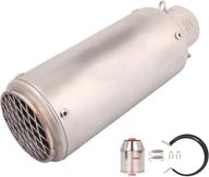 enhance your ride with the universal motorcycle slip-on exhaust muffler - 1.5-2" inlet, removable db killer for gy6, atv, scooter, dirt pit bike, ninja 300, 400 r3 логотип