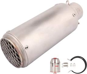 img 4 attached to Enhance your Ride with the Universal Motorcycle Slip-on Exhaust Muffler - 1.5-2" Inlet, Removable DB Killer for GY6, ATV, Scooter, Dirt Pit Bike, Ninja 300, 400 R3