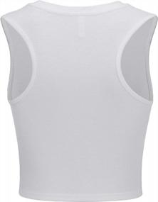 img 2 attached to Missufe Women'S Workout Crop Tops Sleeveless Active Wear Athletic Cropped Cross Wrap Casual Tank Tops