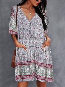 img 2 attached to 👗 Stylish Bohemian Printed Dresses with Pockets for Women by TEMOFON