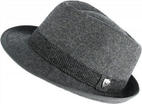 img 3 attached to Upgrade Your Style With Ascentix Men'S Fedora: Classic Wool Blend With Herringbone Band And 2" Brim