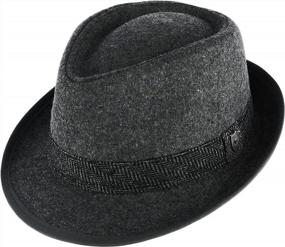 img 4 attached to Upgrade Your Style With Ascentix Men'S Fedora: Classic Wool Blend With Herringbone Band And 2" Brim