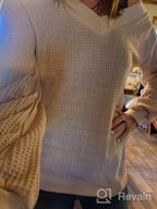 img 1 attached to Warm Up In Style: Tobrief Women'S Off-Shoulder Waffle Knit Pullover Sweater review by Johnny Price