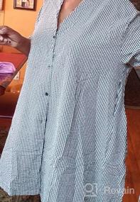 img 6 attached to Stylish Plus Size Plaid Shirt For Women - Ellazhu Button-Down Long Sleeve Black Shirt GA1505