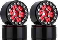 red injora 1.0 beadlock wheels hub metal micro wheel rim for trx4m, axial scx24, gladiator bronco c10 deadbolt jlu 1/18 & 1/24 rc crawler car logo