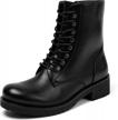katliu women's military combat boots lace up ankle boots 1 logo