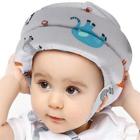 img 4 attached to 👶 IULONEE Baby Infant Toddler Helmet - No Bump Safety Head Cushion Bumper Bonnet - Adjustable Protective Cap - Child Safety Headguard Hat for Running, Walking, Crawling - Safety Helmet for Kid (Grey Zoo)