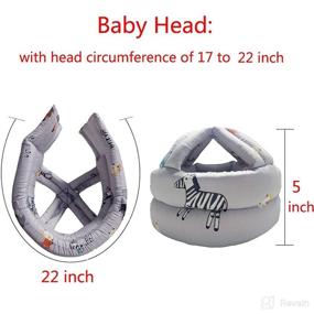 img 3 attached to 👶 IULONEE Baby Infant Toddler Helmet - No Bump Safety Head Cushion Bumper Bonnet - Adjustable Protective Cap - Child Safety Headguard Hat for Running, Walking, Crawling - Safety Helmet for Kid (Grey Zoo)