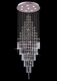 img 4 attached to Saint Mossi 8-Lights Crystal Chandelier In Modern Chandelier Style,K9 Crystal Pendant Light Fixture,Raindrop Chandelier Flush Mount Ceiling Light Fixture,Large Size,H69 X D23