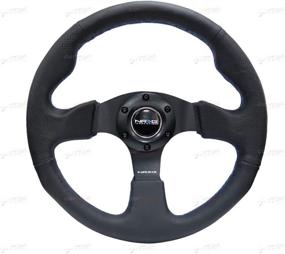 img 2 attached to 🔵 NRG Innovations RST-012R-BL Reinforced Steering Wheel: Ergonomic Leather Wheel with Eye-catching Blue Stitching - 320mm Diameter