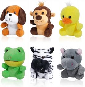img 4 attached to 6-Piece Safari Plush Stuffed Animals With Keychain - Perfect For Animal Themed Parties, Xmas Gifts & More!