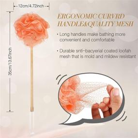 img 1 attached to 🧽 Enhance your Personal Care Routine with Pieces Loofah Scrubber Handled Exfoliating Product