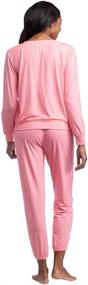 img 3 attached to Luxurious Softies Hannah LS Henley Ankle PJ Set - Perfect For Relaxation!