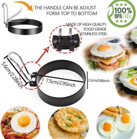 img 1 attached to Stainless Steel Egg Rings, Non-Stick Pancake Molds (Set Of 4) - Perfect Egg Cooker For Egg McMuffins, Frying Eggs & More - Food-Grade, BPA-Free Kitchen Tools