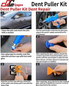 img 3 attached to 🚗 Qagea 49pcs Paintless Dent Repair Kit for Car Body, Dent Puller Tool Kit with Adjustable Golden Dent Lifter, Bridge Puller, Glue Gun, Fine-Tuning Repair Pen & Rubber Hammer