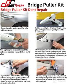 img 2 attached to 🚗 Qagea 49pcs Paintless Dent Repair Kit for Car Body, Dent Puller Tool Kit with Adjustable Golden Dent Lifter, Bridge Puller, Glue Gun, Fine-Tuning Repair Pen & Rubber Hammer