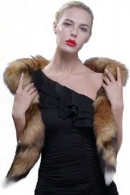 img 3 attached to Women'S Genuine Fox Fur Boa Scarf By URSFUR - Enhance Your Look With Luxurious Style