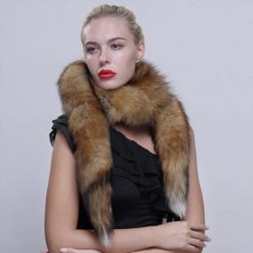 img 2 attached to Women'S Genuine Fox Fur Boa Scarf By URSFUR - Enhance Your Look With Luxurious Style