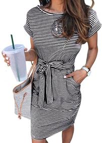 img 4 attached to MEROKEETY Womens Summer Striped Pockets Women's Clothing at Dresses