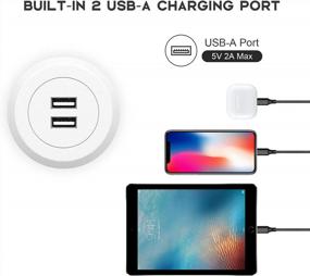 img 2 attached to 💻 Convenient USB Hub Power Grommet: Enhance Your Desk's Connectivity with 2 USB Ports and a 6.56 FT Extension Cord