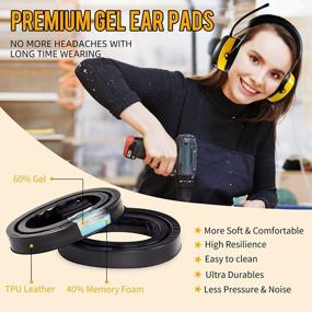 img 3 attached to ZOHAN EM042 AM/FM Radio Headphone With Gel Pads,Ear Protection Noise Reduction Safety Ear Muffs,Ultra Comfortable Hearing Protector For Lawn Mowing And Landscaping(Yellow With Gel Ear Pads)