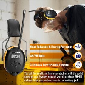 img 1 attached to ZOHAN EM042 AM/FM Radio Headphone With Gel Pads,Ear Protection Noise Reduction Safety Ear Muffs,Ultra Comfortable Hearing Protector For Lawn Mowing And Landscaping(Yellow With Gel Ear Pads)