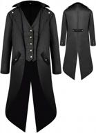 boys medieval tailcoat jacket halloween costumes, gothic steampunk vintage victorian frock high collar uniform coat logo