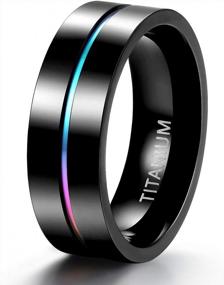 img 4 attached to Experience A Dazzling Wedding With TIGRADE'S Rainbow Titanium Rings - Available In 3 Sizes!