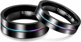 img 2 attached to Насладитесь ослепительной свадьбой с титановыми кольцами TIGRADE Rainbow в трех размерах!