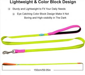 img 1 attached to ThinkPet Nylon Dog Leash 2 Pack With Soft Padded Handle, 5Ft Reflective Lightweight Leash For Puppy Small Medium Dogs And Cats (Yellow Orange)