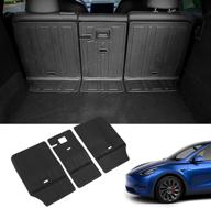 ultimate protection: bomely fit backrest cover & trunk mats 🔒 for tesla model y - all weather tpe mats & cargo liners logo