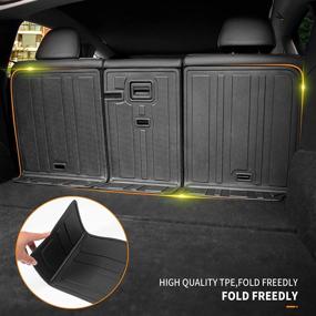 img 3 attached to Ultimate Protection: Bomely Fit Backrest Cover & Trunk Mats 🔒 for Tesla Model Y - All Weather TPE Mats & Cargo Liners