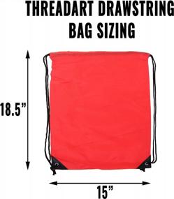 img 2 attached to Pack Of 10 Threadart Drawstring Backpacks - Large 15" X 18.5" Sports Cinch String Sack For School, Gym, Storage, And Travel