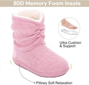 img 2 attached to Cozy And Cute: LongBay Women'S Chenille Knit Bootie Slippers With Plush Fleece And Memory Foam