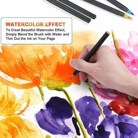 img 2 attached to 24-Color Watercolor Brush Pens Set For Adults And Kids - Tiaoyeer Refillable Watercolor Paint Markers For Coloring, Painting, Drawing, Comic, And Calligraphy With Water Blending Brush