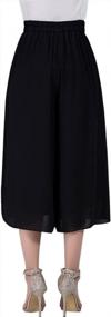 img 2 attached to Chic Pleated Chiffon Culottes With High Waist And Wide-Leg Style For Women