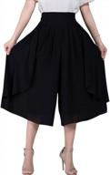 шикарные плиссированные шифоновые брюки-кюлоты с высокой талией и широкими штанинами для женщин логотип