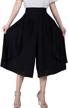 chic pleated chiffon culottes with high waist and wide-leg style for women logo