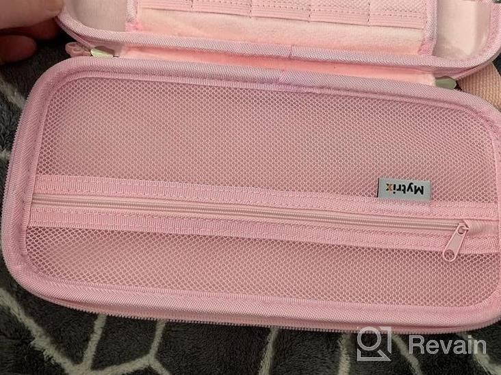 img 1 attached to Nintendo Switch OLED Carrying Case By Mytrix - Portable Hard Shell Pouch Travel Storage Bag With 10 Game Card Slots & 4 In 1 Bundle Accessories (Pink Cherry Blossoms) review by Josh Schaefer