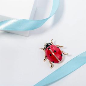 img 3 attached to Ladybug Vegetable Leaf Crystal Enamel Brooch Pin Women Jewelry Gift Collection Accessories