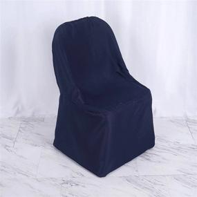 img 4 attached to Navy Linen Polyester Folding Chair Cover - Perfect For Weddings, Parties, Events, Banquets And Catering From Efavormart