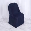 navy linen polyester folding chair cover - perfect for weddings, parties, events, banquets and catering from efavormart logo