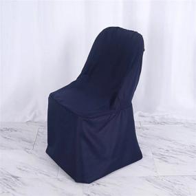 img 1 attached to Navy Linen Polyester Folding Chair Cover - Perfect For Weddings, Parties, Events, Banquets And Catering From Efavormart