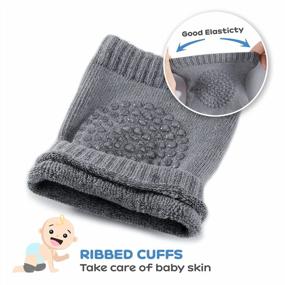 img 1 attached to Unisex Baby Toddlers Kneepads: BOSONER Anti-Slip Knee And Anti Slip Socks, Best Infant Gift For Boys & Girls (Black Dark Grey)