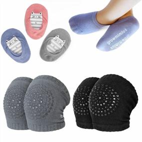 img 4 attached to Unisex Baby Toddlers Kneepads: BOSONER Anti-Slip Knee And Anti Slip Socks, Best Infant Gift For Boys & Girls (Black Dark Grey)